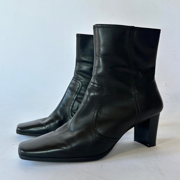 Square Toe Leather Boots 11 Nine West - Picture 1 of 6